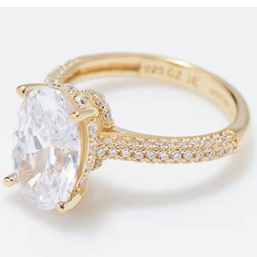 Diamonique 57 Facet Brilliant Oval Bridal Ring